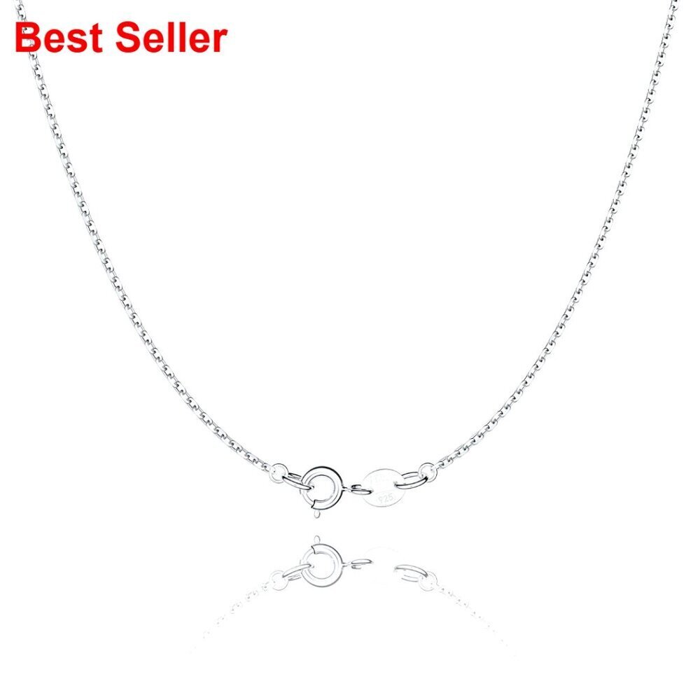 Sterling Silver Cable Chain Necklace with Spring-Ring Clasp
